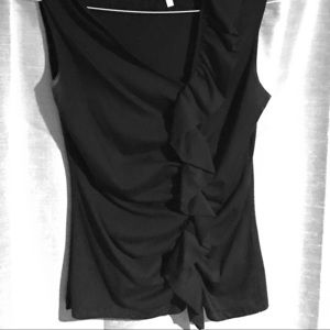 Miss Sasa Ruffled Asymmetrical Sleeveless Top